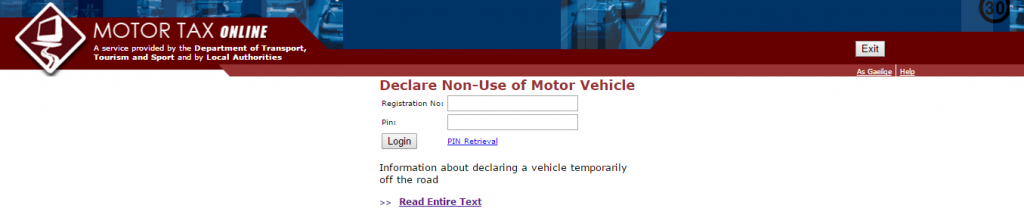 When do I declare a vehicle off the road?