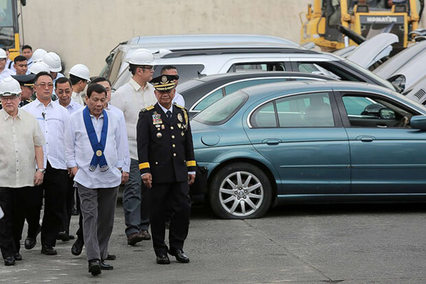 Demolition Duterte Derby! President of the Philippines, Rodrigo Duterte destroys luxury cars in his war on crime